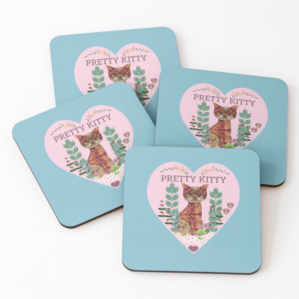 Item preview, PRETTY KITTY - Vintage Folk Art Cat  designed and sold by Folk and Flux.