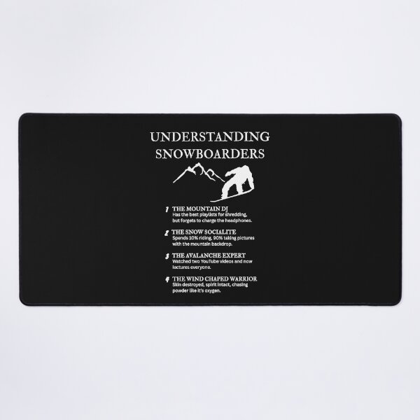 Item preview, Understanding Snowboarders – Because Walking Downhill Is Never an Option – Black designed and sold by PsyFlow35.