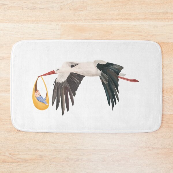 Item preview, Flying Stork With Sleeping Baby designed and sold by MamaMakeCanvas.