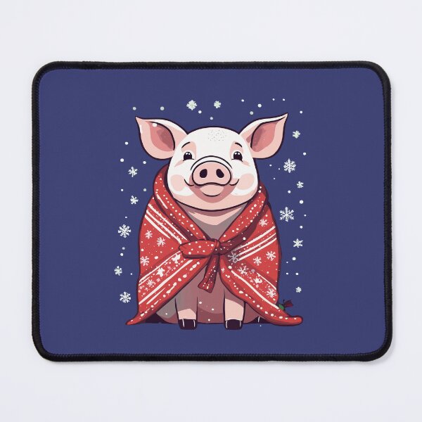 Item preview, Animal Lover Christmas Pig Wrapped In A Red Blanket designed and sold by taiche.