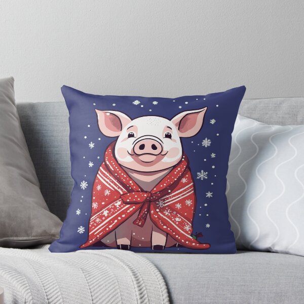 Item preview, Animal Lover Christmas Pig Wrapped In A Red Blanket designed and sold by taiche.