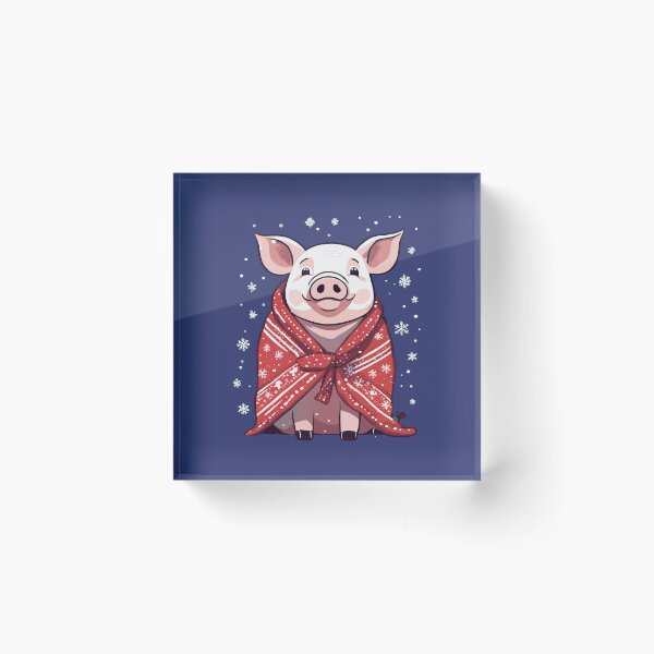 Item preview, Animal Lover Christmas Pig Wrapped In A Red Blanket designed and sold by taiche.