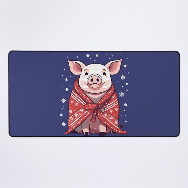 Item preview, Animal Lover Christmas Pig Wrapped In A Red Blanket designed and sold by taiche.