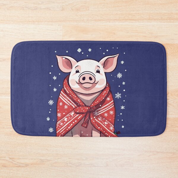 Item preview, Animal Lover Christmas Pig Wrapped In A Red Blanket designed and sold by taiche.