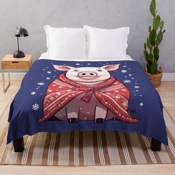 Item preview, Animal Lover Christmas Pig Wrapped In A Red Blanket designed and sold by taiche.