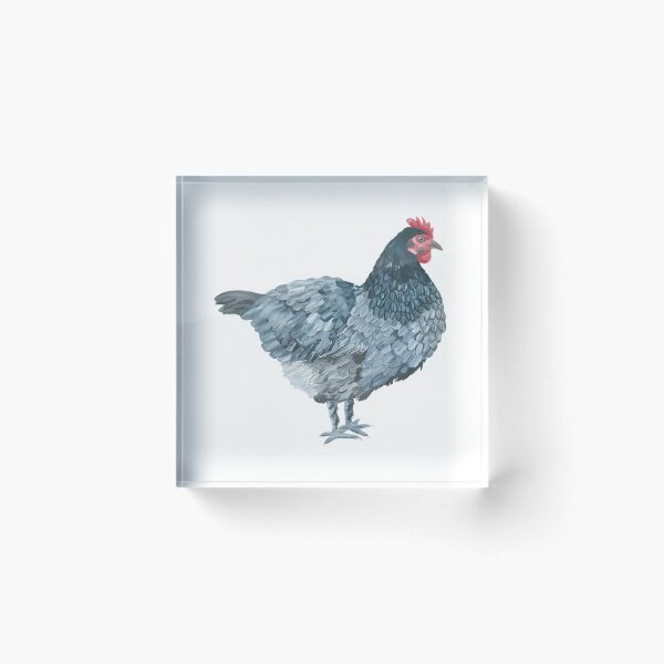 Item preview, Blue Feathered Hen designed and sold by MamaMakeCanvas.