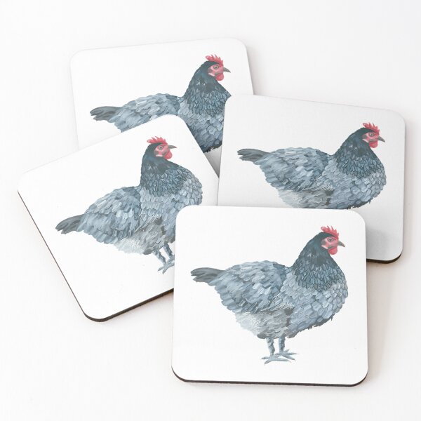 Item preview, Blue Feathered Hen designed and sold by MamaMakeCanvas.