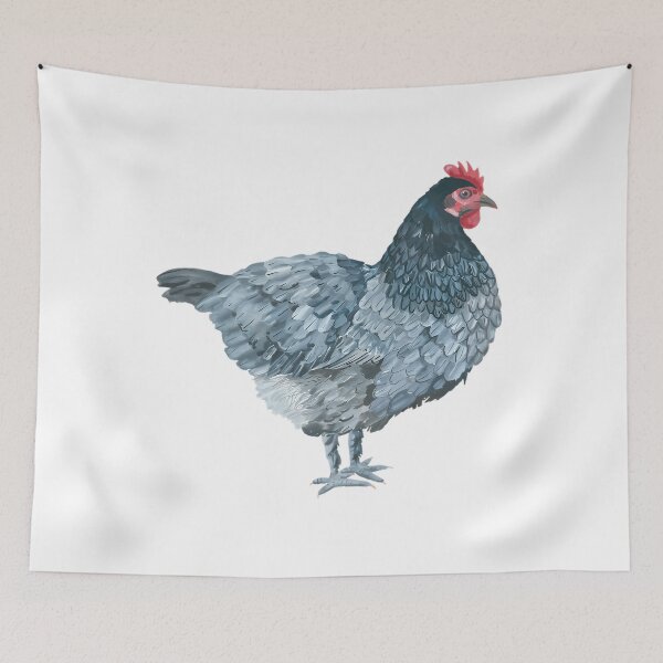 Item preview, Blue Feathered Hen designed and sold by MamaMakeCanvas.