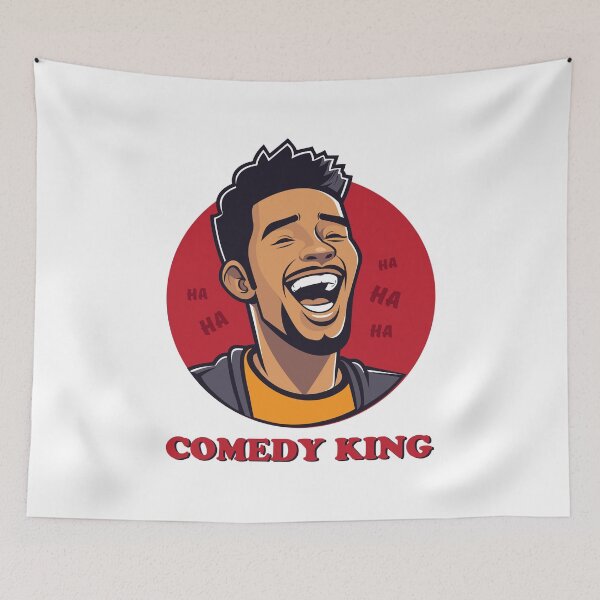 Item preview, Dynamic Cartoon Man Laughing Out Loud on Red Circle Background designed and sold by Art Co..