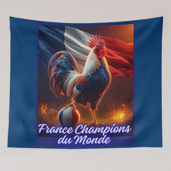 Item preview, France Champions du Monde – Fiery Gallic Rooster World Cup Art designed and sold by Mikhail Lovelace.