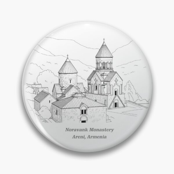Item preview, Noravank Monastery Line Art | Areni Armenia Historic Landmark Illustration designed and sold by NareArt.