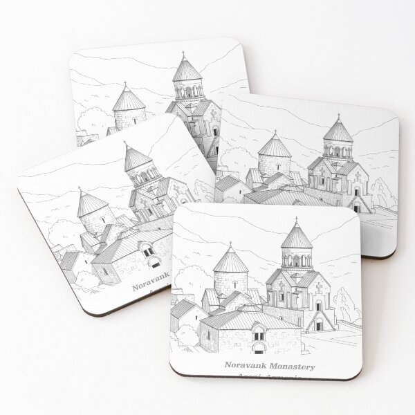 Item preview, Noravank Monastery Line Art | Areni Armenia Historic Landmark Illustration designed and sold by NareArt.