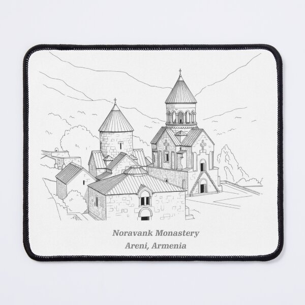 Item preview, Noravank Monastery Line Art | Areni Armenia Historic Landmark Illustration designed and sold by NareArt.
