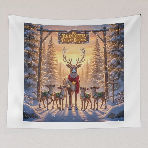 Item preview, Reindeer Christmas Flight School designed and sold by acceleratorhams.