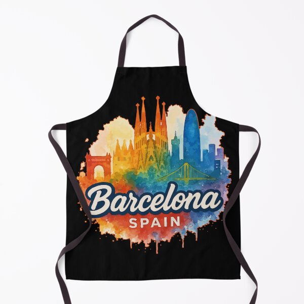 Item preview, Barcelona Spain Skyline Travel Watercolor designed and sold by TomFrontierArt.