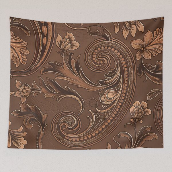 Item preview, Rustic Western Tooled Leather Floral Pattern designed and sold by CoastalEmp.
