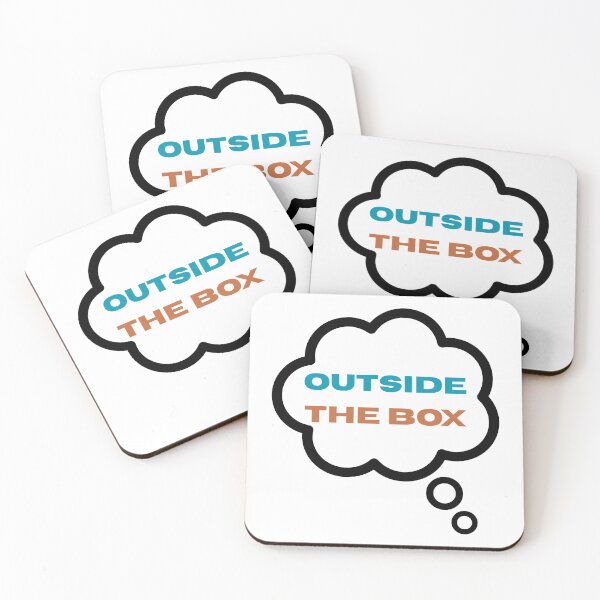 Item preview, Think Outside The Box Creative Thinking Motivation Typography Design designed and sold by HumTumMe.