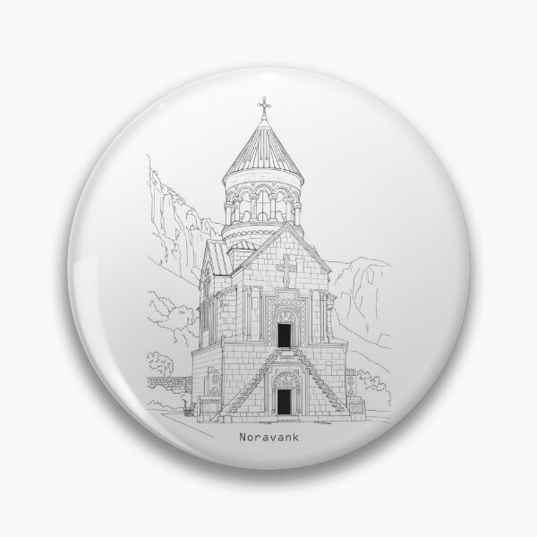 Item preview, Noravank Church Line Art | Vayots Dzor Armenia Historic Monastery Illustration designed and sold by NareArt.