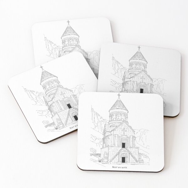 Item preview, Noravank Church Line Art | Vayots Dzor Armenia Historic Monastery Illustration designed and sold by NareArt.