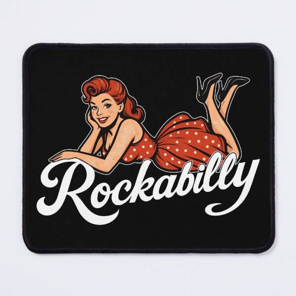 Item preview, Rockabilly pin-up woman 1950s lying down, petticoat, gift designed and sold by Pineapple-Tree.