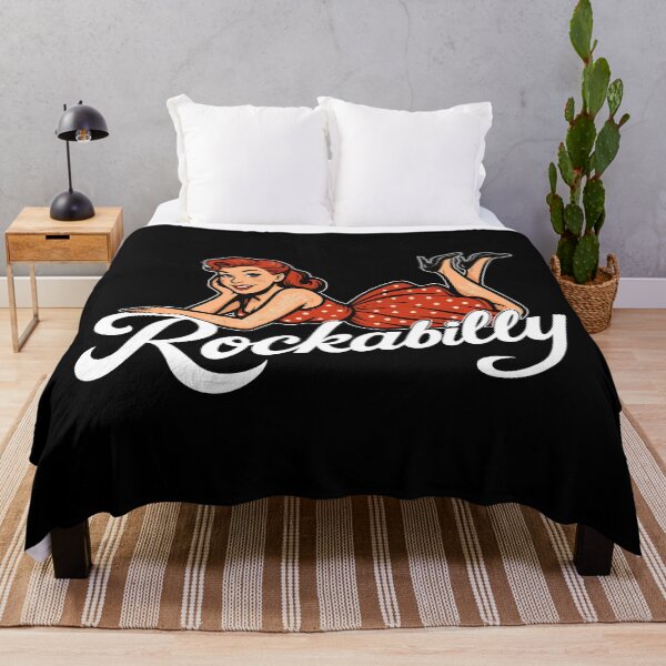 Item preview, Rockabilly pin-up woman 1950s lying down, petticoat, gift designed and sold by Pineapple-Tree.
