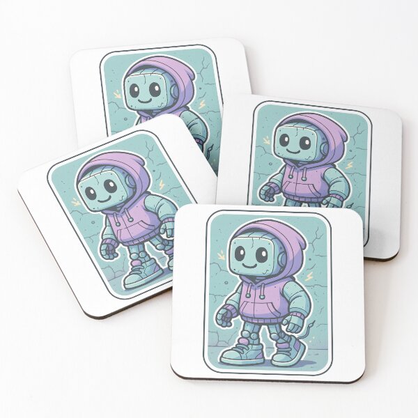 Item preview, Cute Street Robot Mascot – Pastel Techwear Sticker Design designed and sold by Kindly Dead.