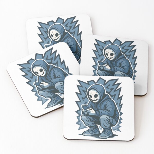 Item preview, Urban Masked Character – Y2K Graffiti Style Blue Poster designed and sold by Kindly Dead.