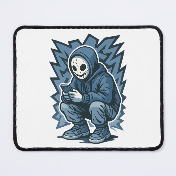 Item preview, Urban Masked Character – Y2K Graffiti Style Blue Poster designed and sold by Kindly Dead.