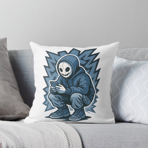Item preview, Urban Masked Character – Y2K Graffiti Style Blue Poster designed and sold by Kindly Dead.