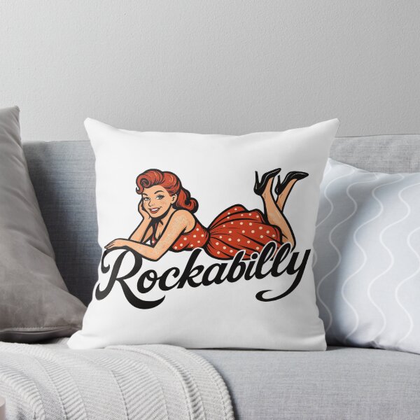 Item preview, Rockabilly pin-up woman 1950s lying down, petticoat, gift designed and sold by Pineapple-Tree.