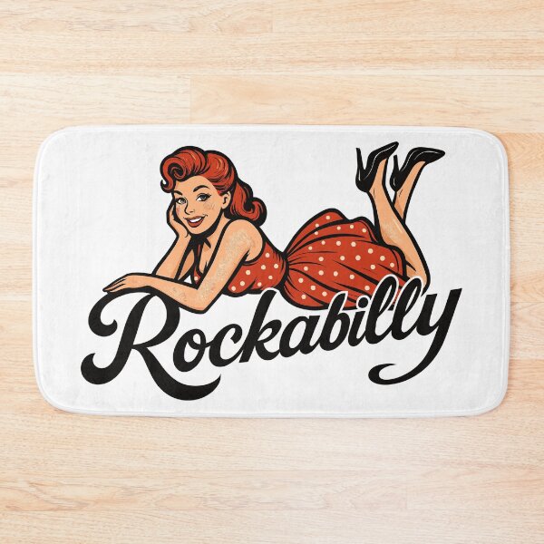 Item preview, Rockabilly pin-up woman 1950s lying down, petticoat, gift designed and sold by Pineapple-Tree.