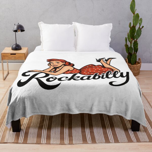 Item preview, Rockabilly pin-up woman 1950s lying down, petticoat, gift designed and sold by Pineapple-Tree.