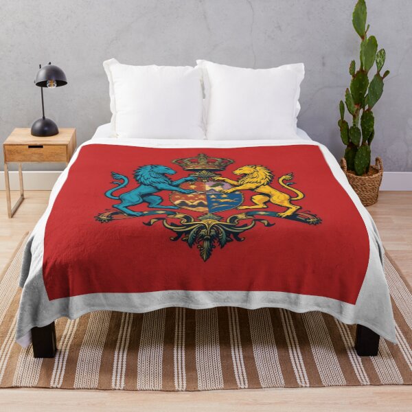 Item preview, Emblema real con dos leones, uno azul y otro amarillo, sobre fondo rojo. designed and sold by Horse Designs .