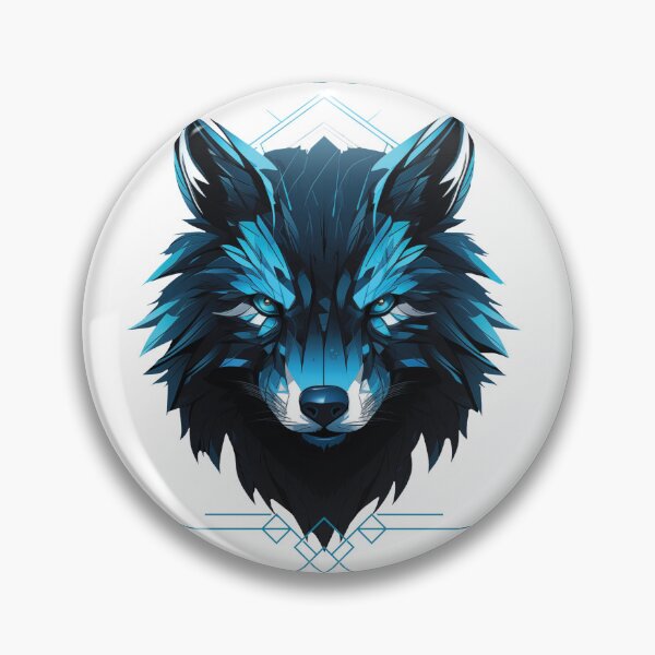 Item preview, Blue Geometric Wolf Crest designed and sold by Krfto.