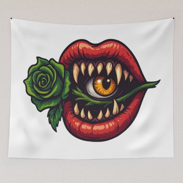 Item preview, “The Eye of Desire – Dark Surreal Neon Art” designed and sold by GlowAIDesigns.