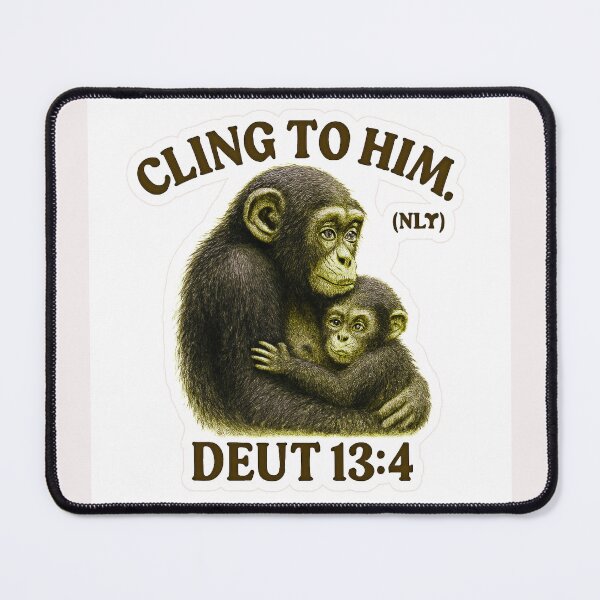 Item preview,  Cling to Him - Deut 13:4 - Ape baby Ape as she clings to her mother designed and sold by vineartstudio.