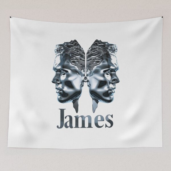 Item preview, James Gemini – Chrome Twin Faces Zodiac Art designed and sold by AlexLineArt.