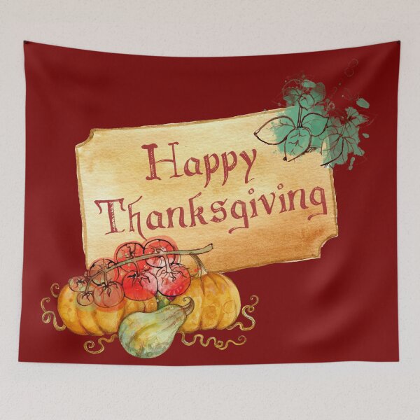 Item preview, Vintage Happy Thanksgiving With Pumpkins designed and sold by Lovemountain.