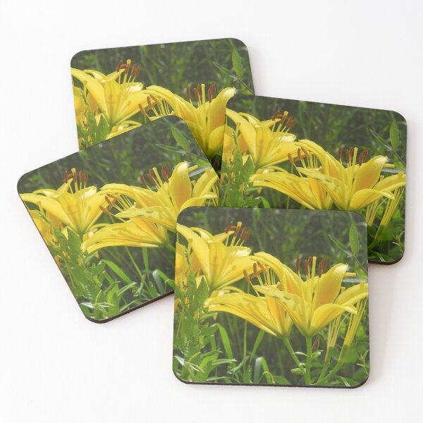 Item preview, Sunlit Yellow Lilies: Golden Bloom and Dark Stems designed and sold by Greysline.