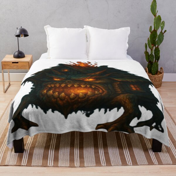 Item preview, The Burning Monster House – Dark Horror Fantasy Art designed and sold by GlowAIDesigns.