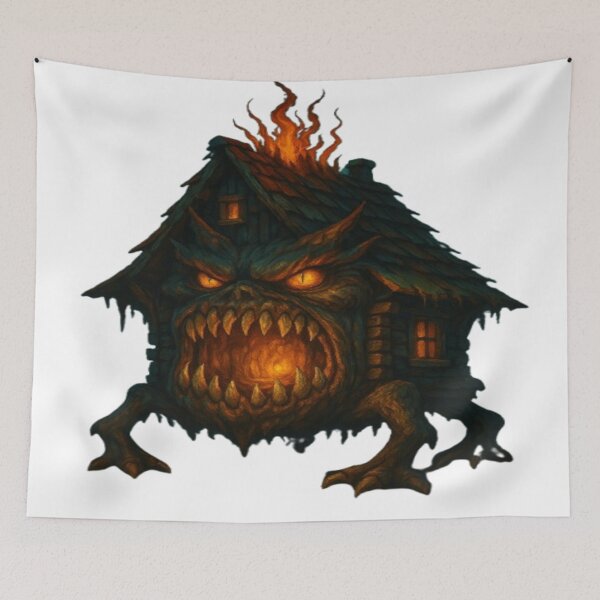Item preview, The Burning Monster House – Dark Horror Fantasy Art designed and sold by GlowAIDesigns.