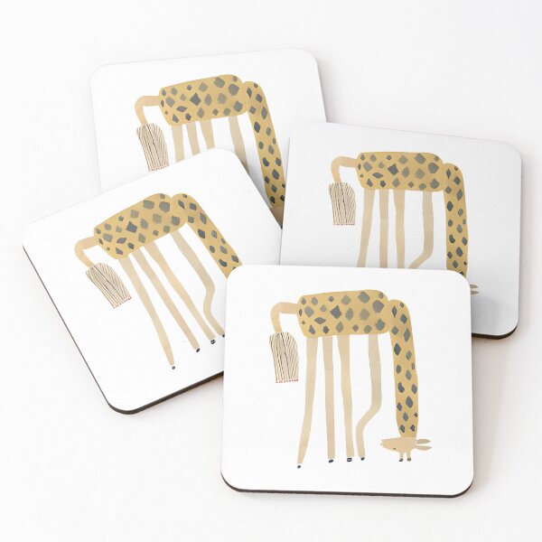 Artikelvorschau, Surrealistische Giraffenkunst mit langen Beinen – Abstrakte Illustration im naiven Stil entworfen und verkauft von HBDStudio.