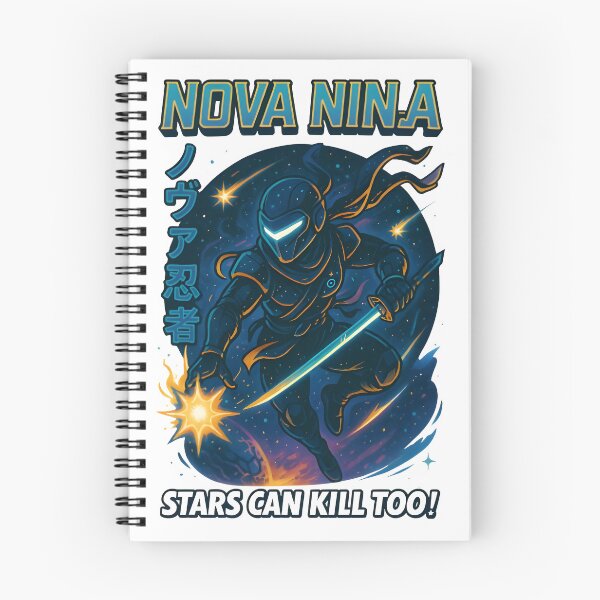 Item preview, Nova Ninja – Galactic Shadow Assassin | Retro Japanese Cosmic Art designed and sold by Snackwear Apparel.