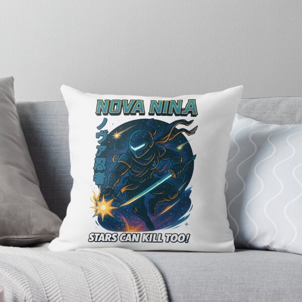 Item preview, Nova Ninja – Galactic Shadow Assassin | Retro Japanese Cosmic Art designed and sold by Snackwear Apparel.