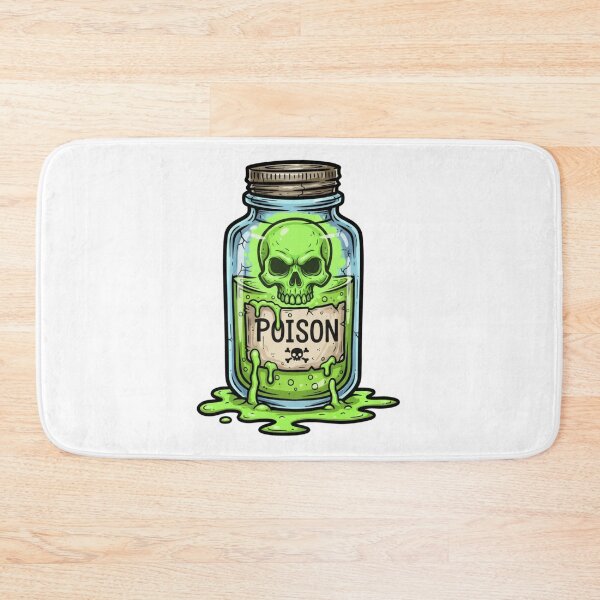 Item preview, Poison Jar with Skull: Toxic Green Slime Dripping Cartoon Bottle designed and sold by Scorpio Art.