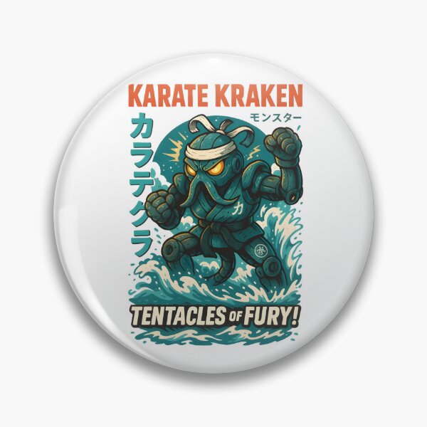 Item preview, Karate Kraken – Tentacles of Fury | Retro Japanese Martial Arts Kaiju Design designed and sold by Snackwear Apparel.