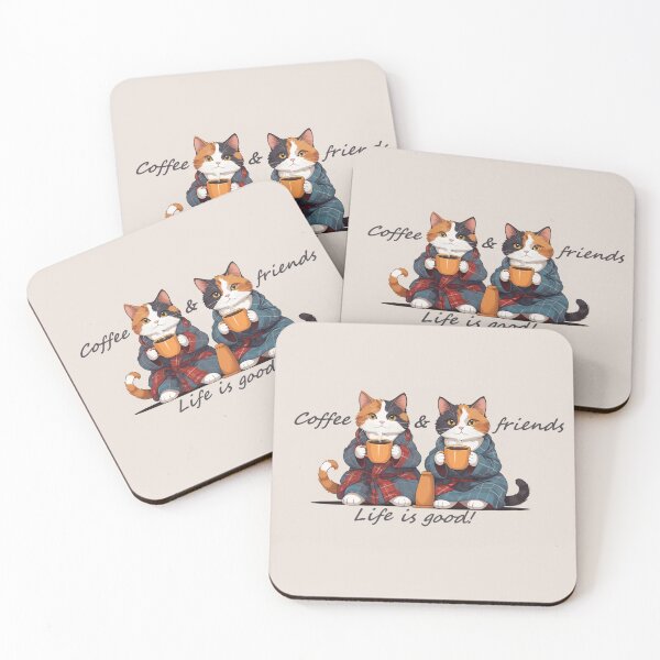 Item preview, Cats, Coffee and friends designed and sold by RebelRulez.