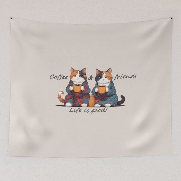 Item preview, Cats, Coffee and friends designed and sold by RebelRulez.