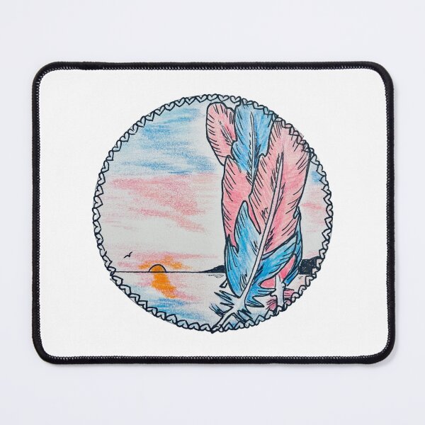 Item preview, Original Drawing “Flock Together” Transgender Pride Feather Art designed and sold by JamesDArting.