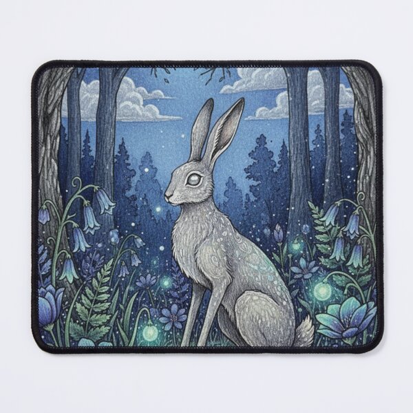 Item preview, Magical Twilight Hare Forest Fantasy Art Print designed and sold by SueQsArt.